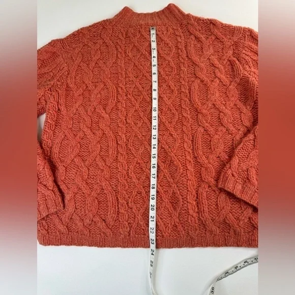 SKYR Hand Knit Shetland Wool Cable Knit Full Zip Sweater Womens Large - Picture 7 of 10